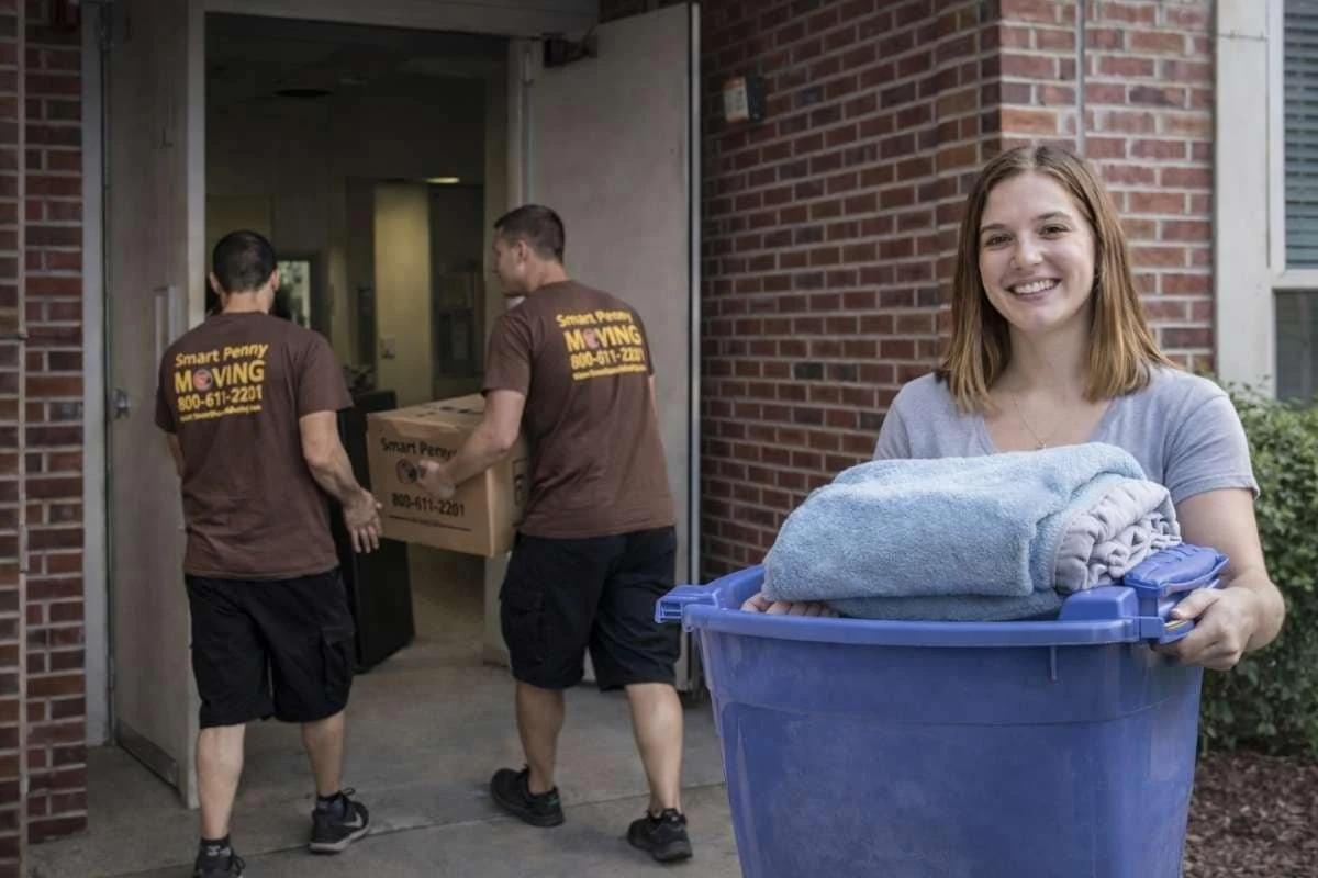 Smart Penny Moving crew on a college move-in day