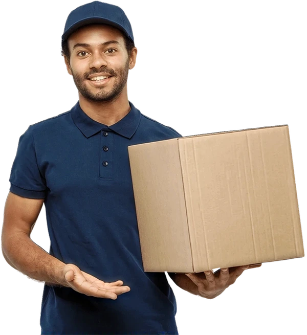 Smart Penny Moving mover holding a box